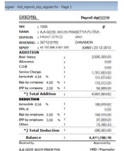 Payroll ( penggajian ) - Laporan gaji karyawan print priview
